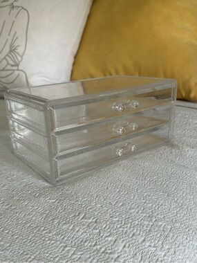 Clear Acrylic 3 Drawer Jewelry/Desk Organizer